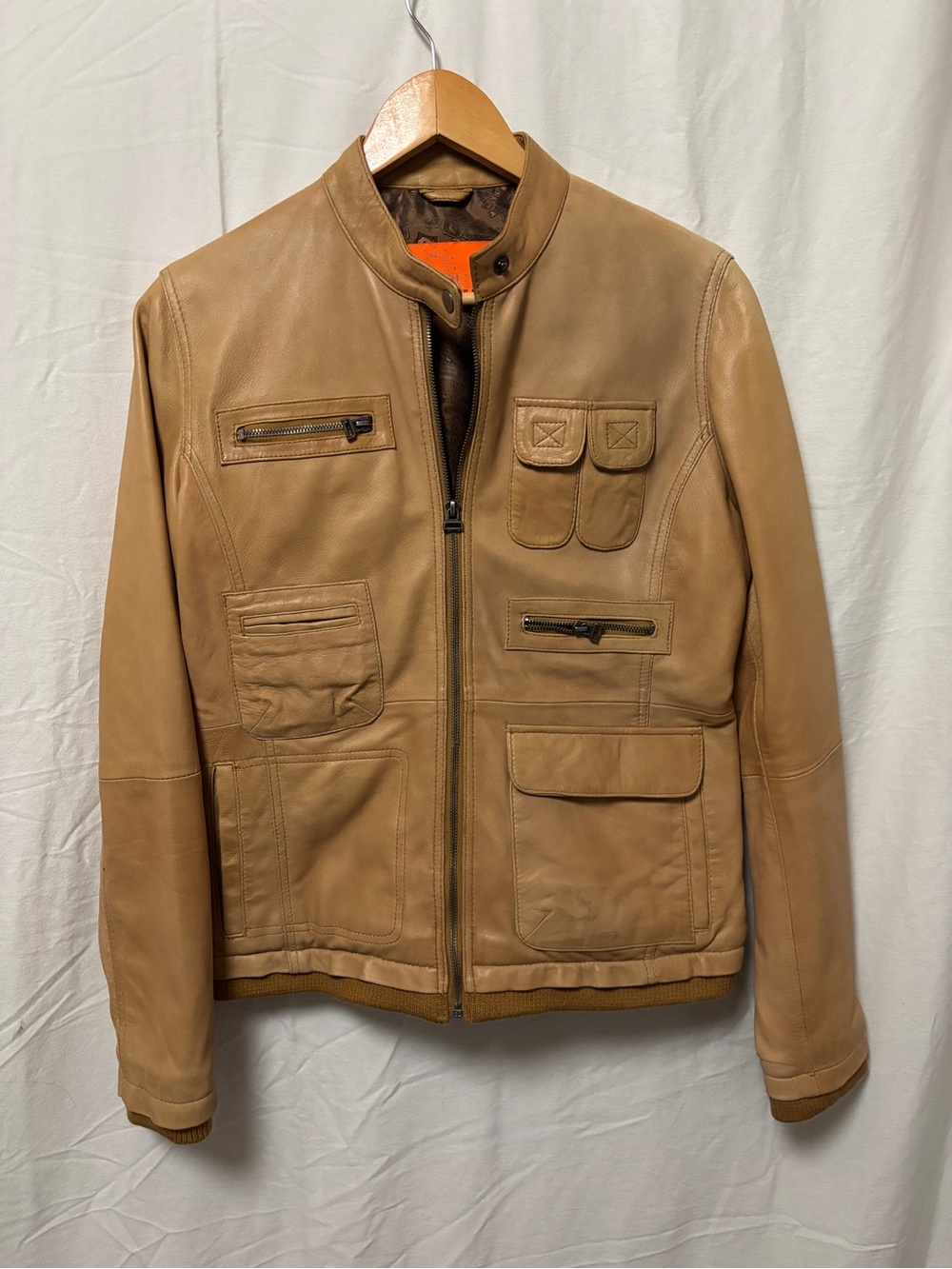 Elzein fashion wears 180 Italy 100% Italian leather jacket in tan